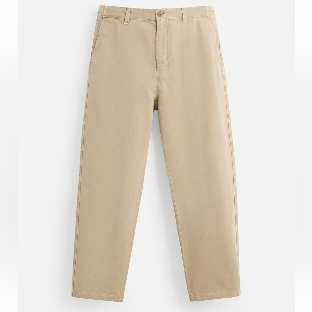 100% Thick Heavy-Duty Cotton Canvas Pants Sand Mens Size 36